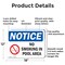 Signmission No Smoking In Pool Area OSHA Notice Sign, Aluminum, 18in W x 12in L, 2PK OS-2PACK-NS-A-1218-L-16184 - alternate 2